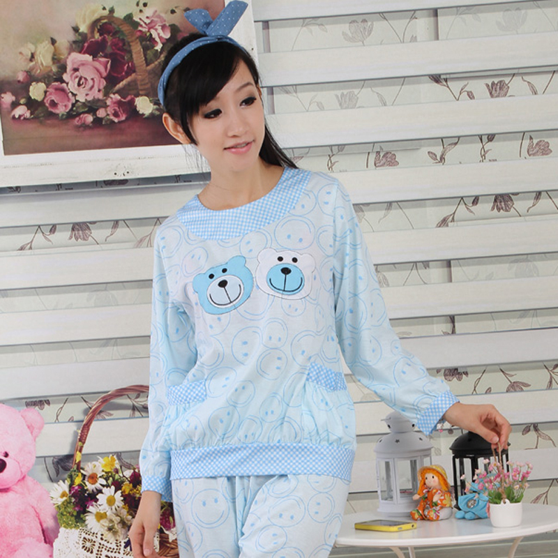 5909 lounge set o-neck bear embroidered lounge Free shipping