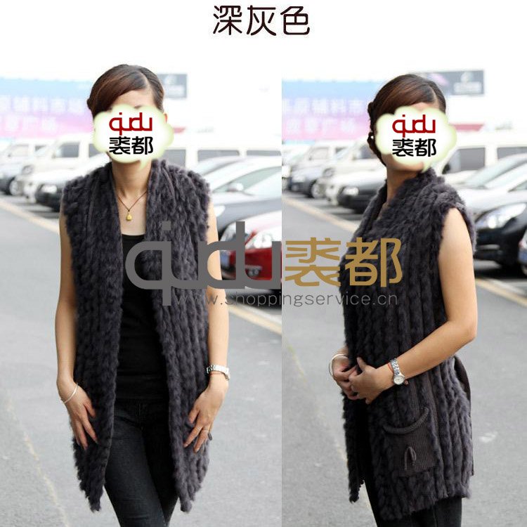 5Colors Genuine Rabbit Fur vest fashion cute sweater coats vest outerwear/OEM/free shipping QD11737 A G