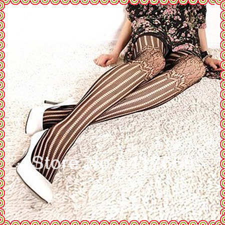 5pair Fashion Retro Sexy Women Lady Soft Stripe Tights Fashion Pantyhose Fishnet stockings Mesh Socks Stockings