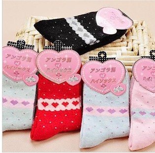 5pair/lot Lady socks Warm thickening Rabbit wool socks free shipping