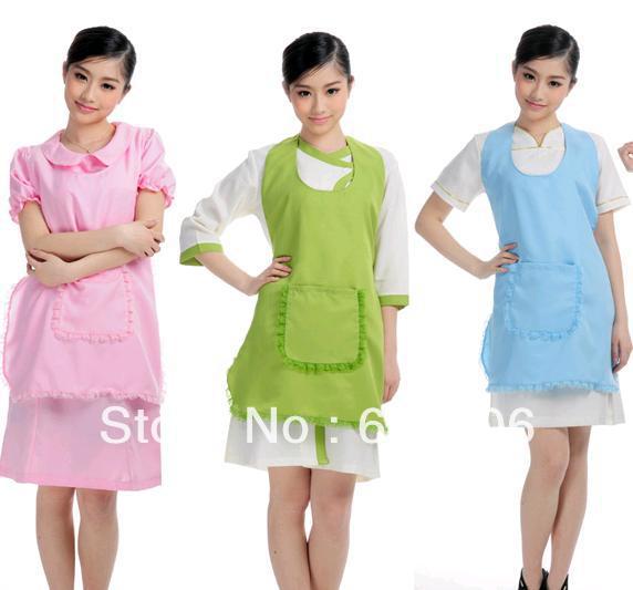 5pc/Lot apron hotel uniform restaurant waitress beauty parlour clothings DHL UPS Free shipping