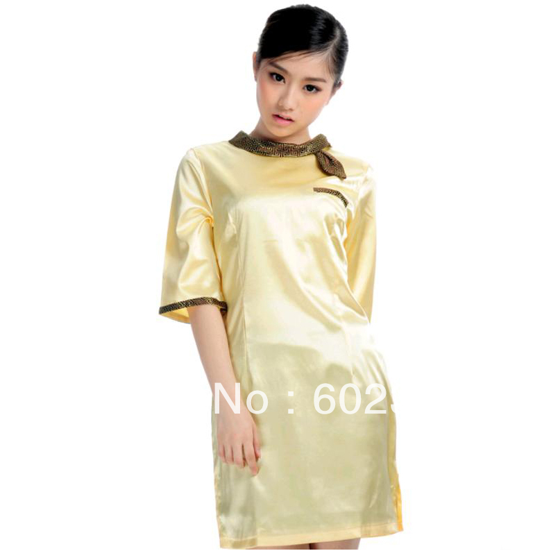 5pc/Lot silk skirt hotel uniform restaurant waitress beautician cloth DHL UPS Free shipping