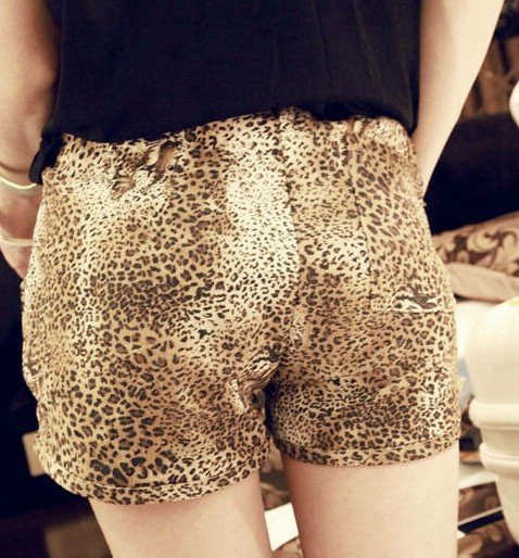 5pc/lot women summer Leopard Hot shorts All Matched Waist  leisure Short pants  free shipping 191