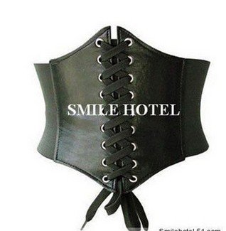 5pcs a lot free shipping pu leather Wide belt wide cummerbund elastic waist decoration belt  decoration