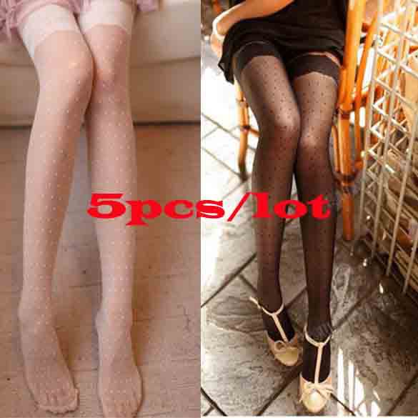 5pcs/lot Black Sexy Socks for Costume Women Stockings Keen High Sock Pantyhose Tight Stockings 10280