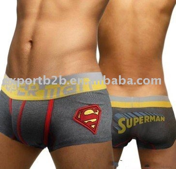 5pcs/lot Blue Superman Briefs Underwear Men's Shorts (grey color)---free shipping