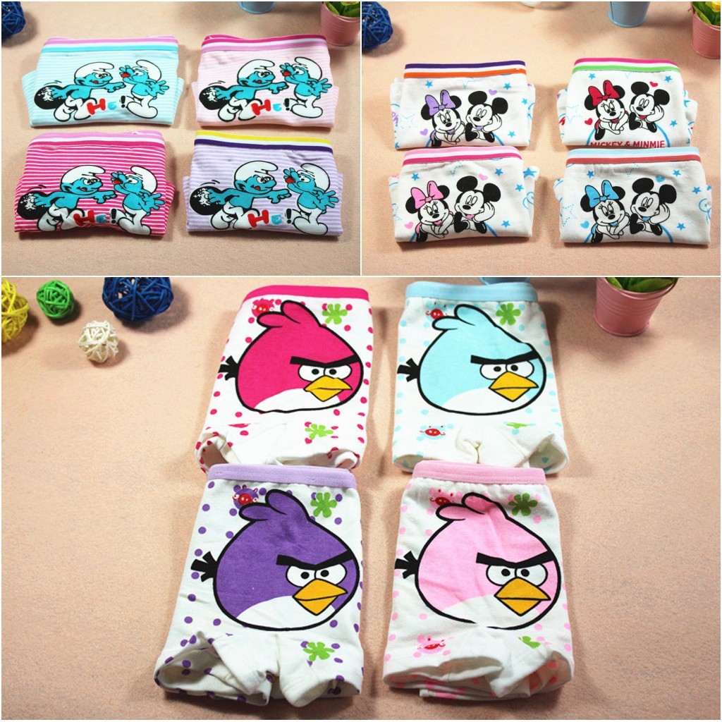 5Pcs/lot children panties100% cotton cartoon cotton underwear free shipping.