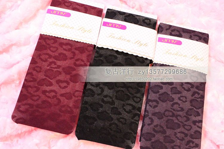 5pcs/lot + Free shipping! Pantyhose love woven pattern nylon stockings 3