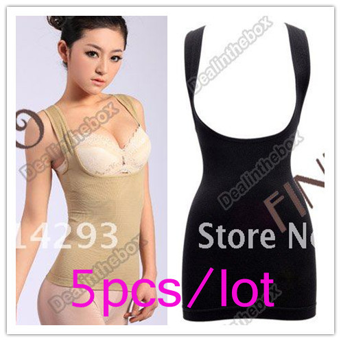 5pcs/lot High Quality Slim Underwear Slimming Suits Body Shapers Black, Nude M/L3707