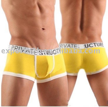 5pcs/lot men's Underwear, Men's Shorts,men's briefs (yellow color)---free shipping