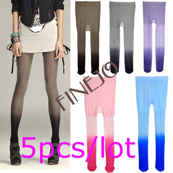 5PCS/LOT New lady Sexy Gradual Change Velvet Stockings Tights Leggings Pantyhose 5colors free shipping 8196