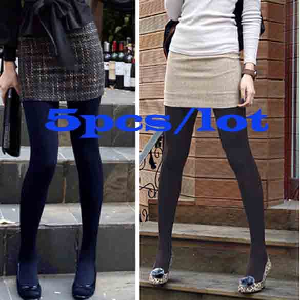 5PCS/LOT Winter Fashion Slim Fleece Tights Pantyhose Warmers Leggings Women Stockings 5 Colors 3329