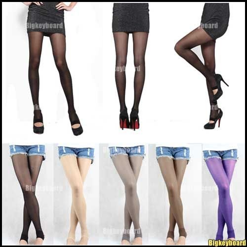 5x Women's Thin Transparent Stirrup Open Heel Stocking Tights Pantyhose Free Shipping