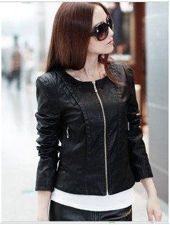 6,452 fall 2012 new Womenswear Delta short small fur PU leather jacket coat