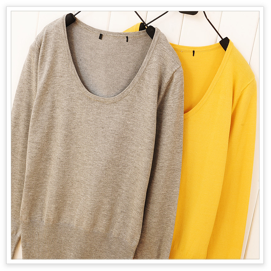 6 baos shop supplement solid color o-neck sweater