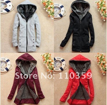 6 Colors for chooese Korean Thicken Zipper Leisure Coat Blouse Clothes free shipping