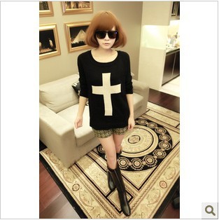 6 fashion winter women's all-match o-neck cross yarn sweater this jumper free shipping