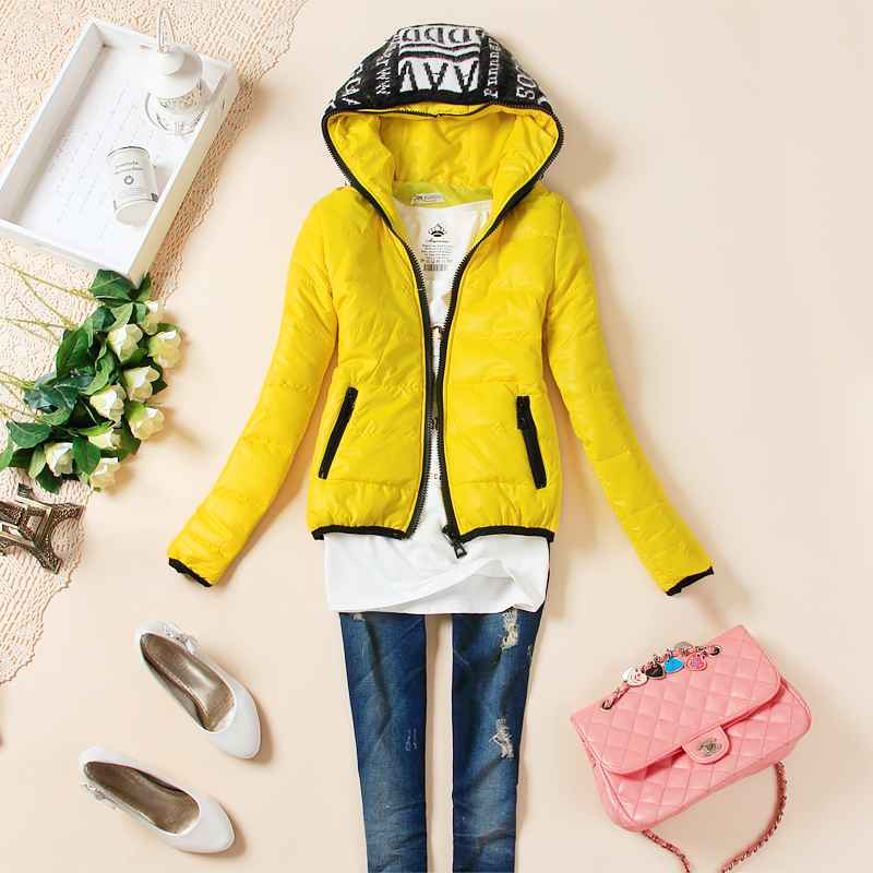 6 letter hooded short design wadded jacket female 8417158p95