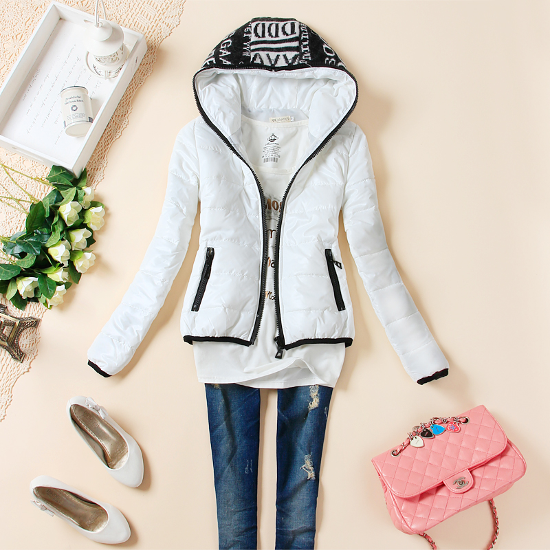 6 letter hooded short design wadded jacket female 8417158p95