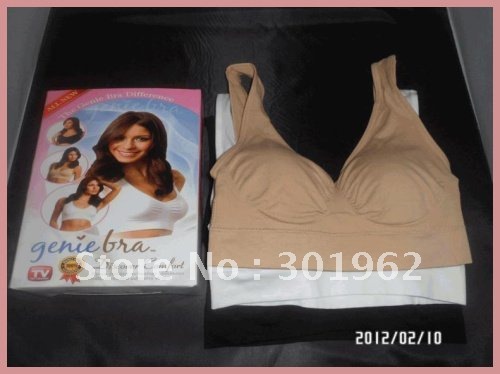 600pcs/lot(200sets) Big Discount,Genie Bra As Seen On TV With Pads, 3 Color a Set Only One Set Sale(Retail packaging)