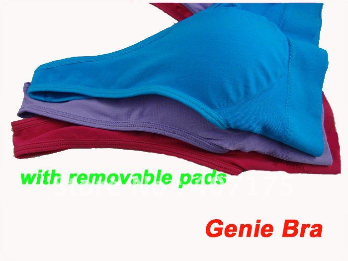 600pcs/lot=200sets Genie bra with removal pads ,3 Color a Set,Only One Set Sale(OPP bag)