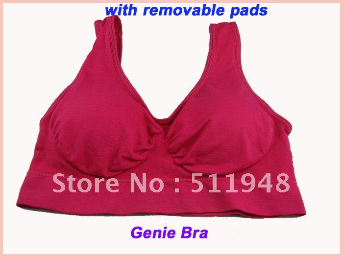 600pcs/lot Genie Bra Rose red,/purple/ blue Set As Seen On TV Seamless Support 6 sizes/Pads(retail packaging)