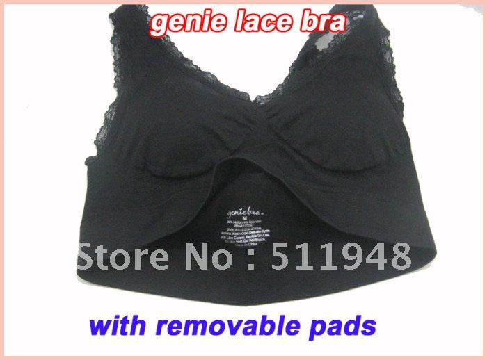 600pcs/lot   Seamless Leisure genie Bra ,white,black ,beige 96%nylon,lace bra(Retail packaging)