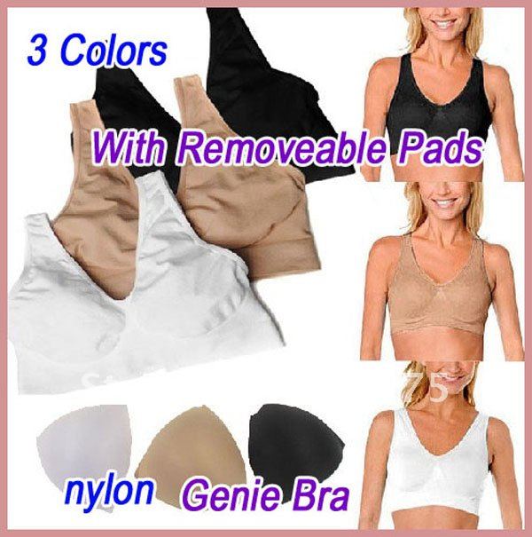 60pcs/lot=20sets  Genie Bra With Removable Pads Women's Two-double Vest,Only One Set Sale (Retail packaging)