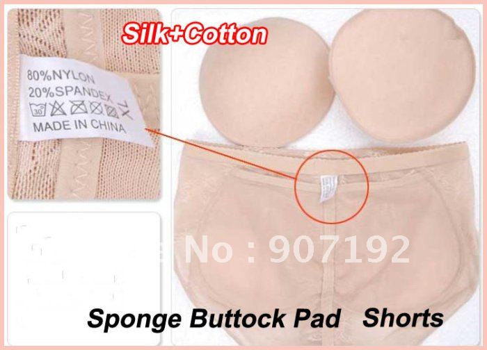 60pcs/lot Buttock Pad Body Shaping Shorts Soft Sponge Raise Buttocks Women Panties Low Waist Hold Buttock Shape Panties(OPP bag)