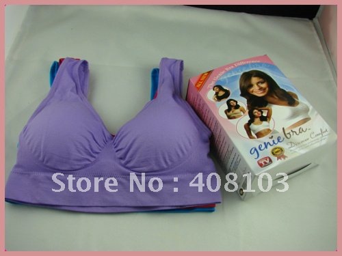 60pcs/lot  Genie Bra with removable pads,3 Color a Set No Other Select(Retail packaging)