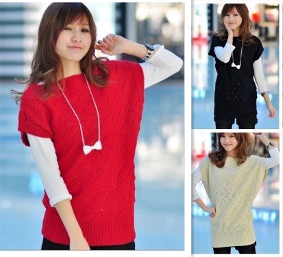 6213 women's spring slit neckline cutout knitted sweater