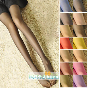 68 ultra-thin female candy color stockings Core-spun Yarn pantyhose stockings plus crotch pantyhose