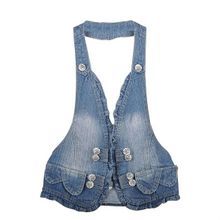 683 halter-neck style denim vest