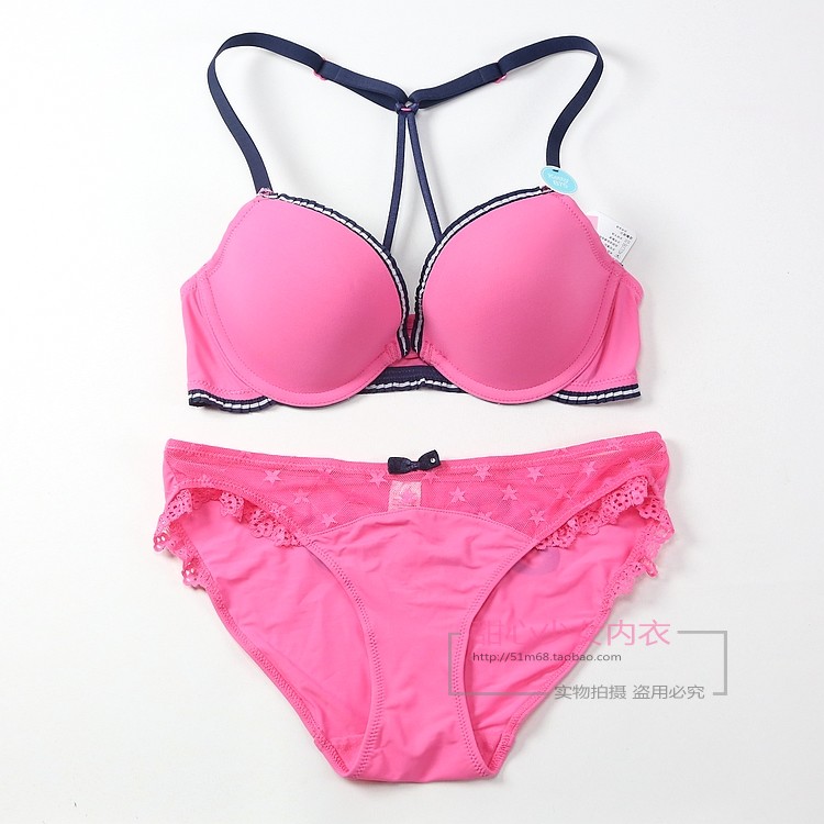 6ixty 8ight spring new arrival pink ruffle brief underwear bra set br027