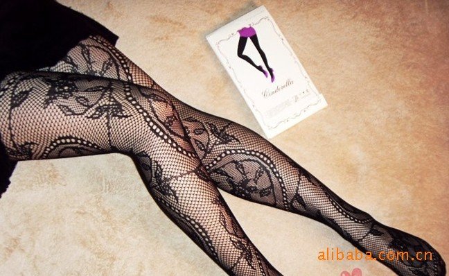 6pcs/lot Black Jacquard Openwork Lace Stockings Panty-hose