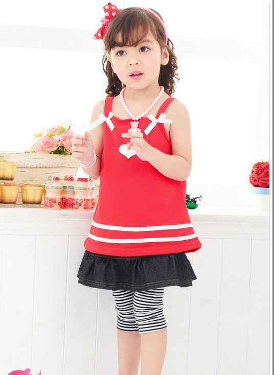 6pcs/lot wholesales   Summer female child skirt girl dress spaghetti strap top