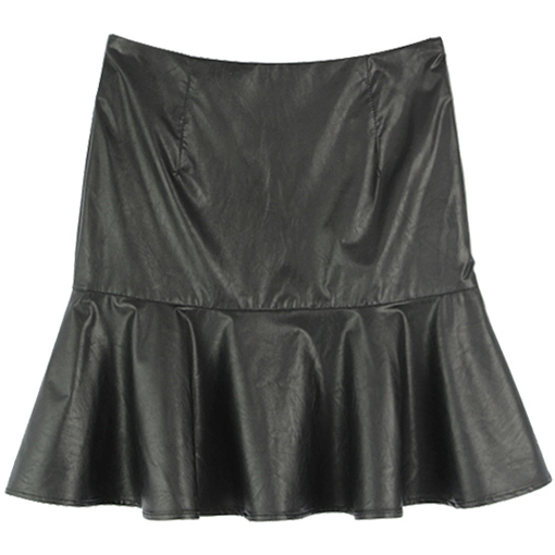 7 Brand Topbuyer fashion faux fish tail short skirt mid waist vintage leather skirt 2013 free shipping