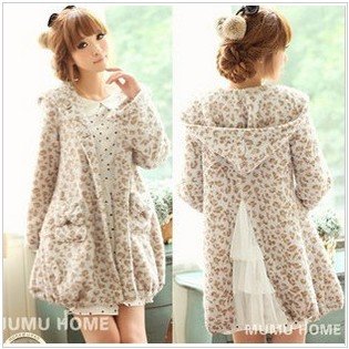 7106# fall/winter new style beautiful Brown Leopard cute fluffy thick coat