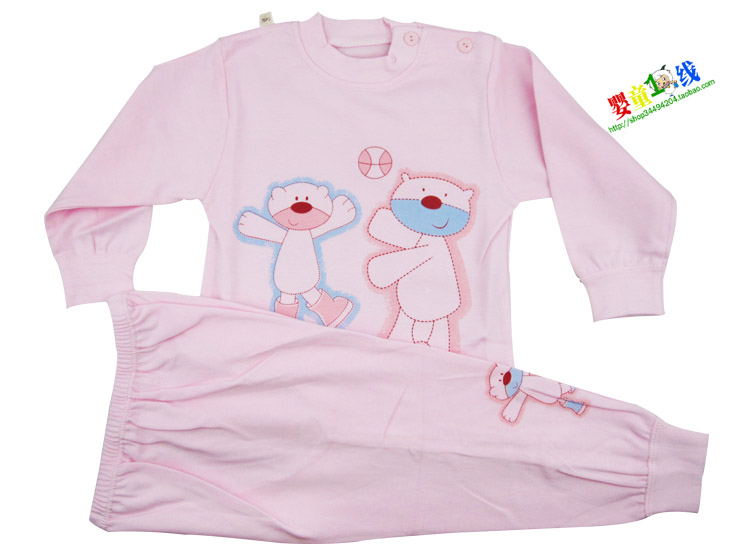 7255 100% cotton baby long-sleeve underwear buckle child long johns set 0.2 free shipping