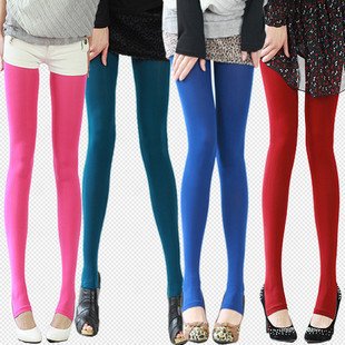 781 High quality120D Fashion candy colors Velvet step foot tights Not through the meat-