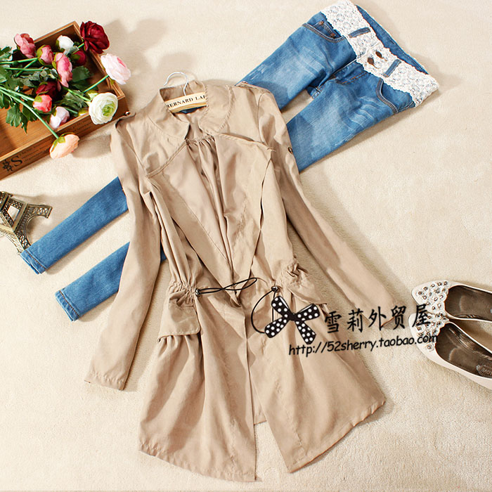 7978 - 0.22 2012 autumn slim medium-long sunscreen casual outerwear trench female