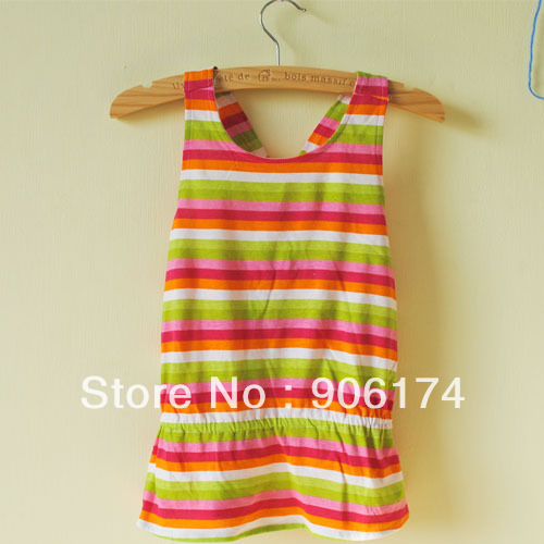 7T,10T.12T girls striped cotton tank