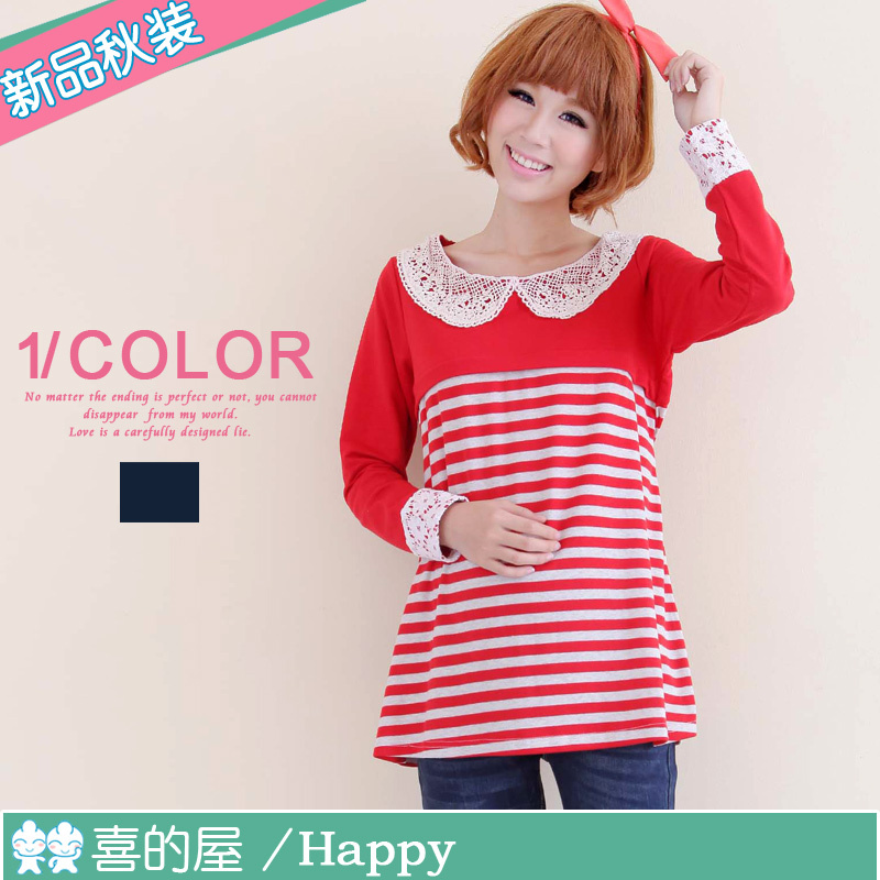 8.21 new arrival big laciness o-neck sweater long-sleeve nursing clothes nursing clothing maternity clothing 23106