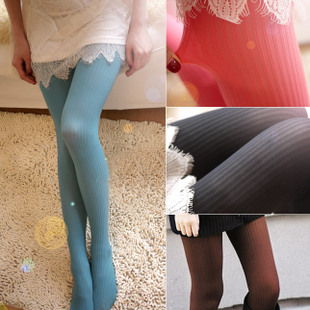 8 autumn and winter all-match female legging socks vertical stripe stockings