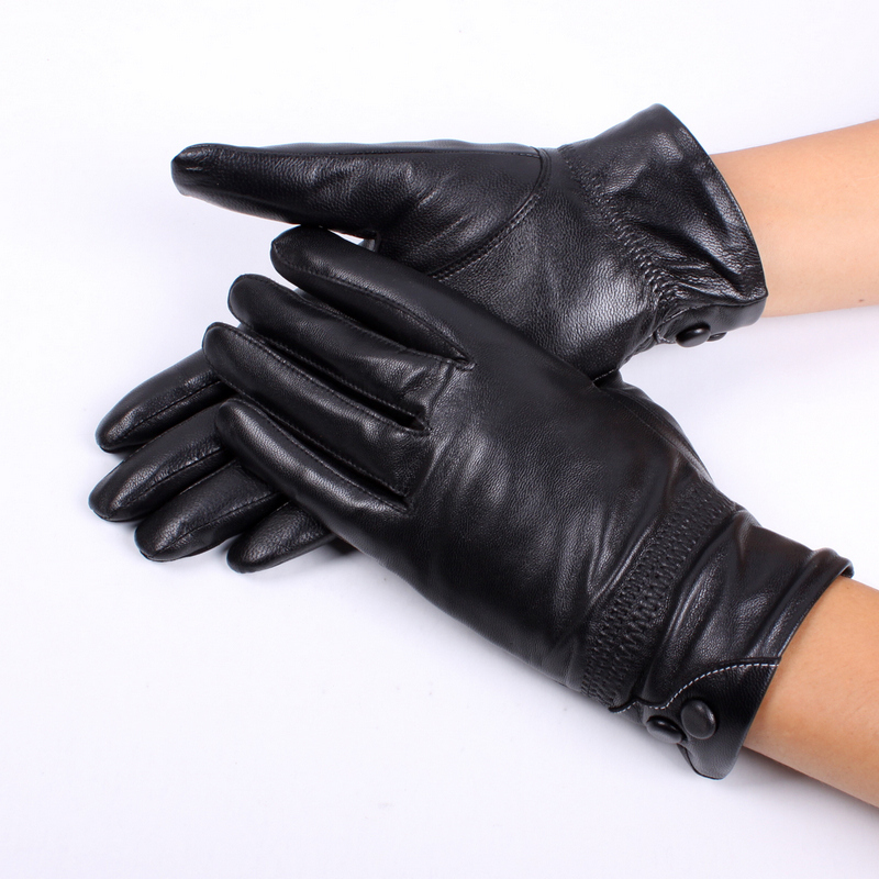 800 gloves genuine leather female winter thickening thermal outdoor short design sheepskin gloves