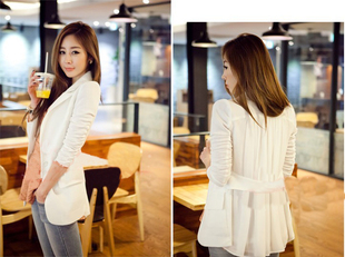 811 2012 autumn women's slim medium-long one button chiffon blazer suit outerwear