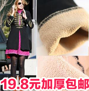 8131 warm pants female thickening bamboo double layer plus velvet pants legging female autumn and winter