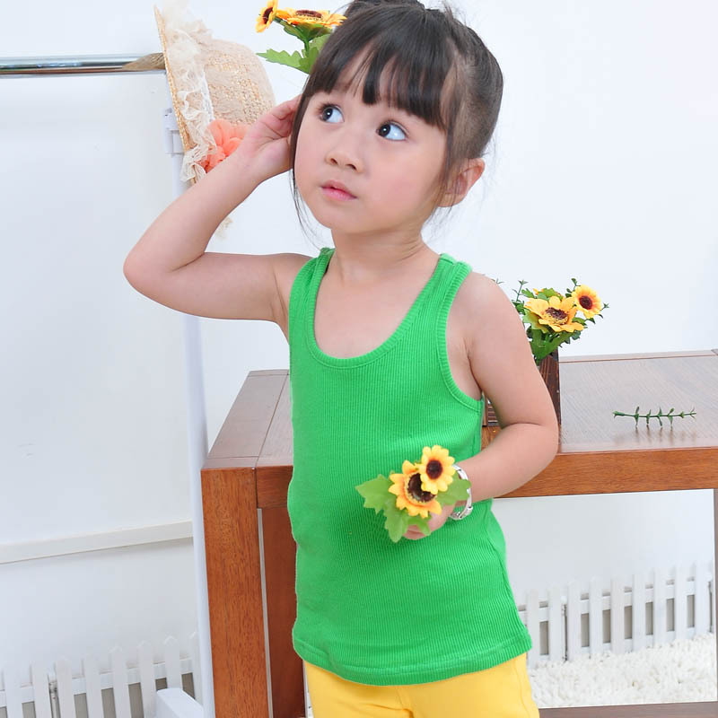 8505 girls clothing child vest female child 100% cotton vest tank