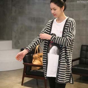 8625 maternity clothing spring and autumn fashion stripe maternity cardigan sweater all-match maternity outerwear