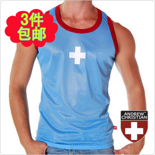 88 ac male underwear sexy transparent male vest fashion men's sports mesh vest